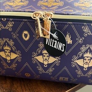 Disney Villains Purple Cosmetic Bag with Gold Accents
